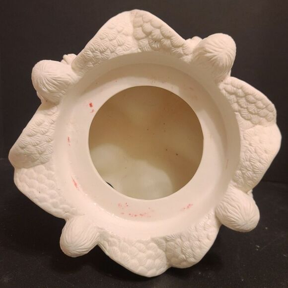 Vintage White Bisque Traditions‎ Angels 3-Sided Flower Pot Candle Holder 10" - Picture 5 of 5